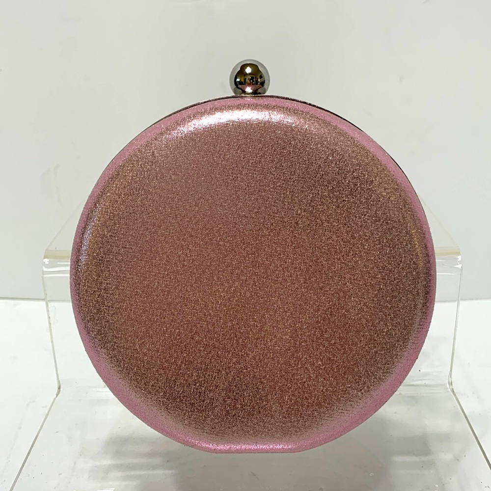 Pink glitter evening bag w scuff